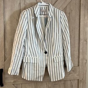 Loft blue and white stripe blazer